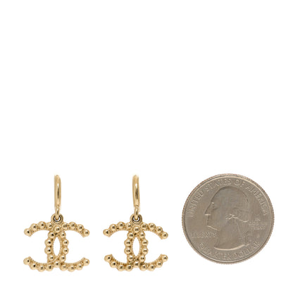 Chanel Metal Bead CC Drop Earrings Gold 2 of 5
