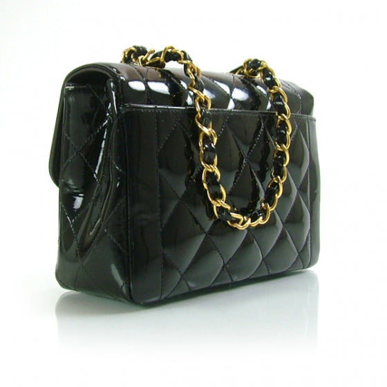Patent Mini Flap Black