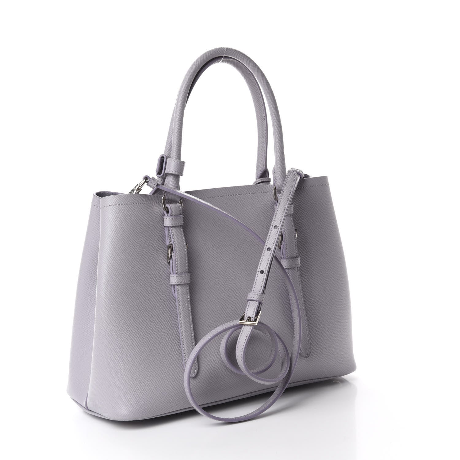 Prada Saffiano Cuir Small Double Handle Tote Glicine 4 of 16