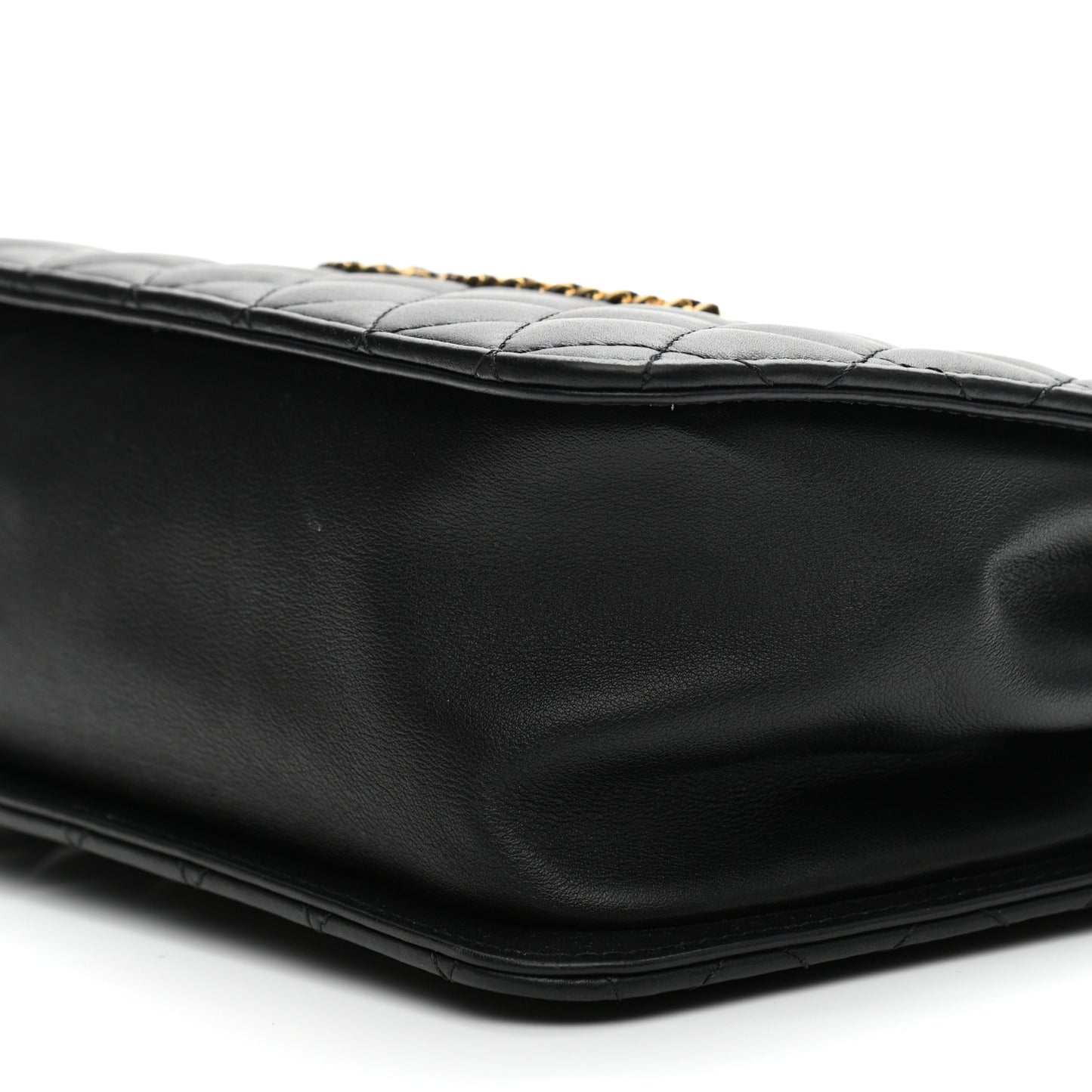 Calfskin Quilted CC Chain Accordion Tote Black
