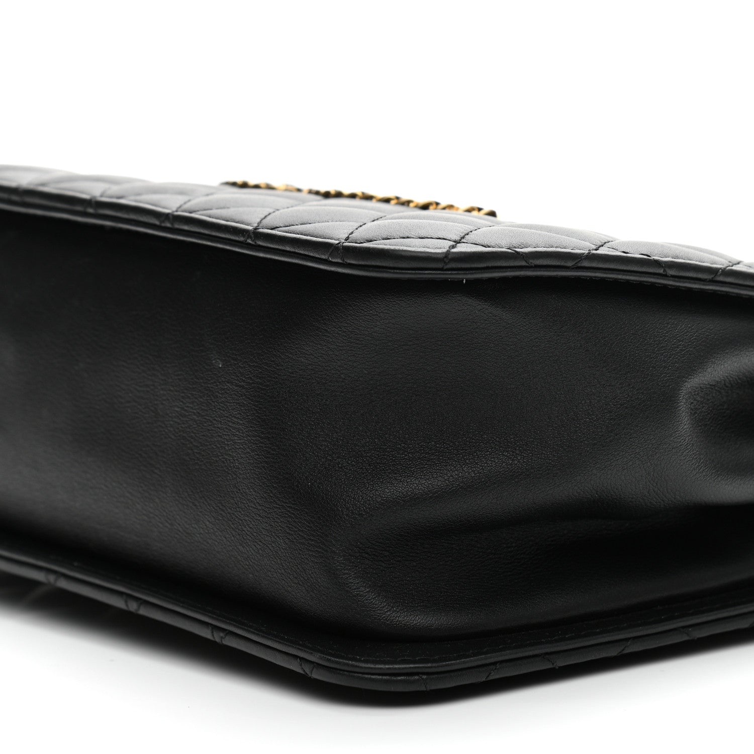 Chanel Calfskin Quilted CC Chain Accordion Tote Black 10 of 12