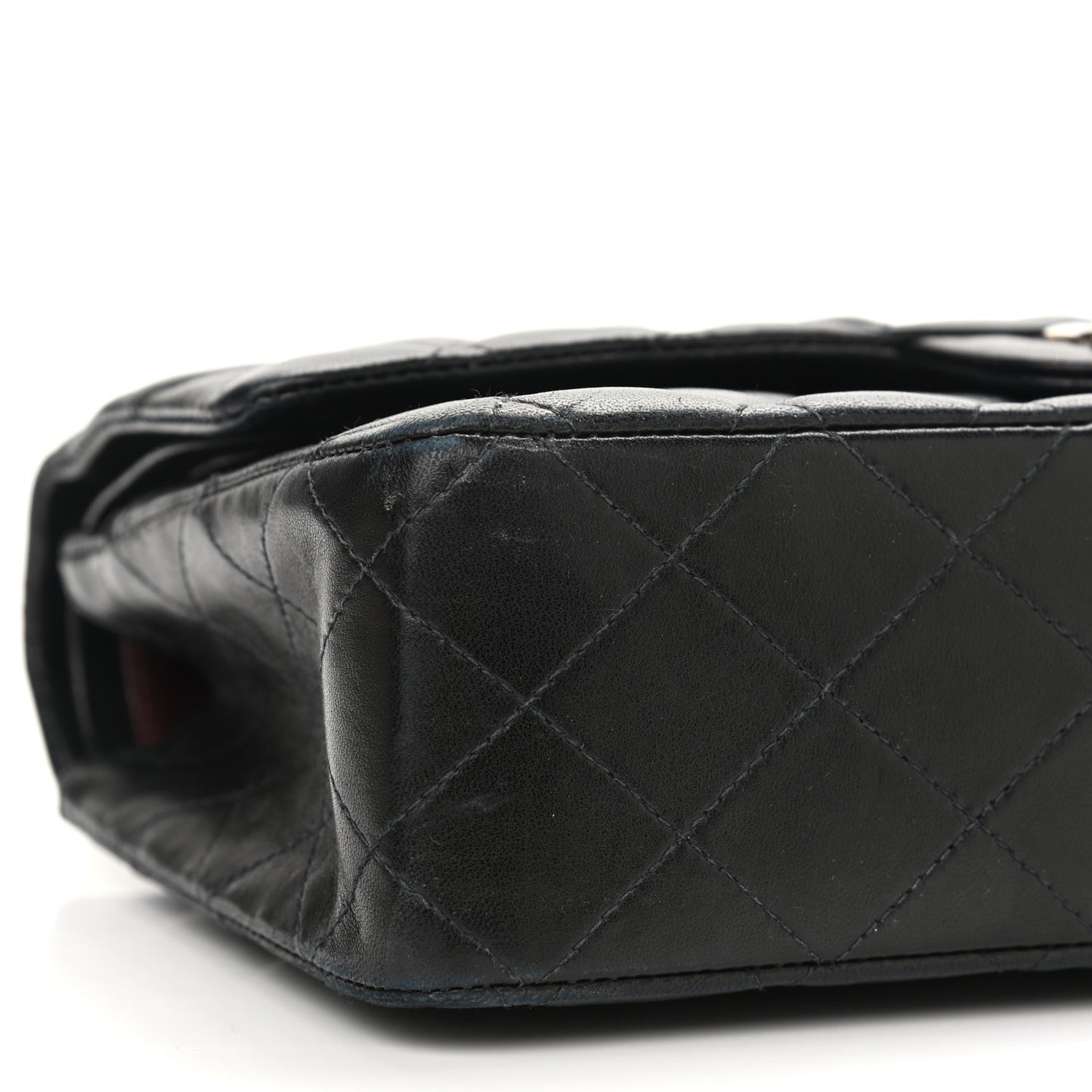 Lambskin Quilted Medium Double Flap Black