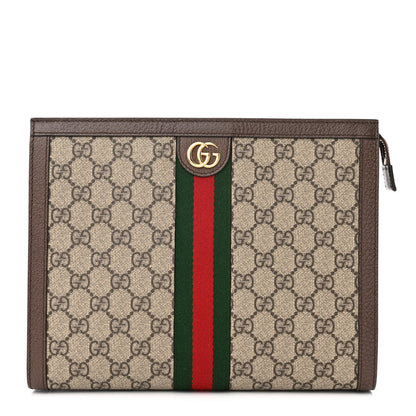 Gucci GG Supreme Monogram Web Ophidia Pouch Brown 1 of 10