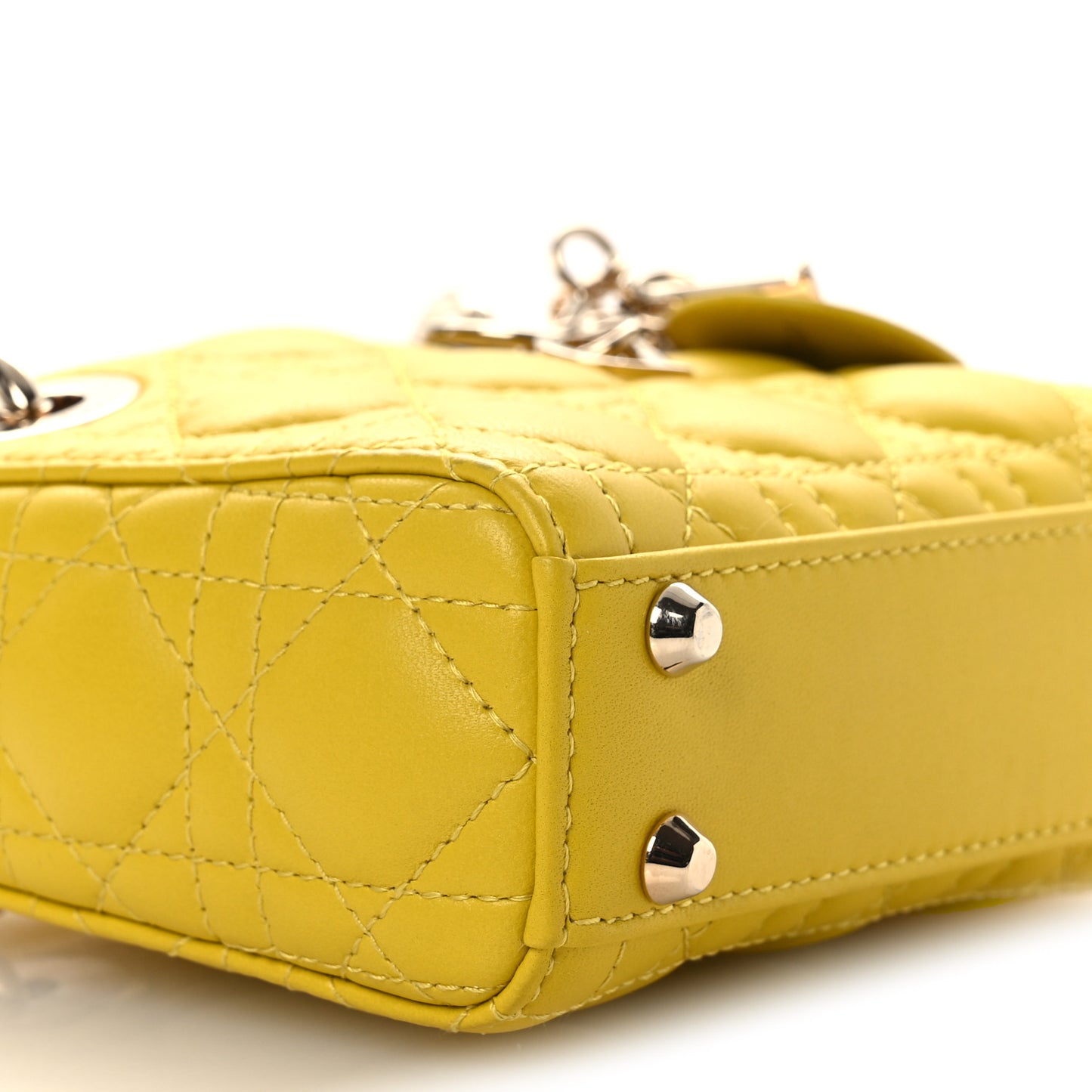 Lambskin Cannage Micro Lady Dior Yellow