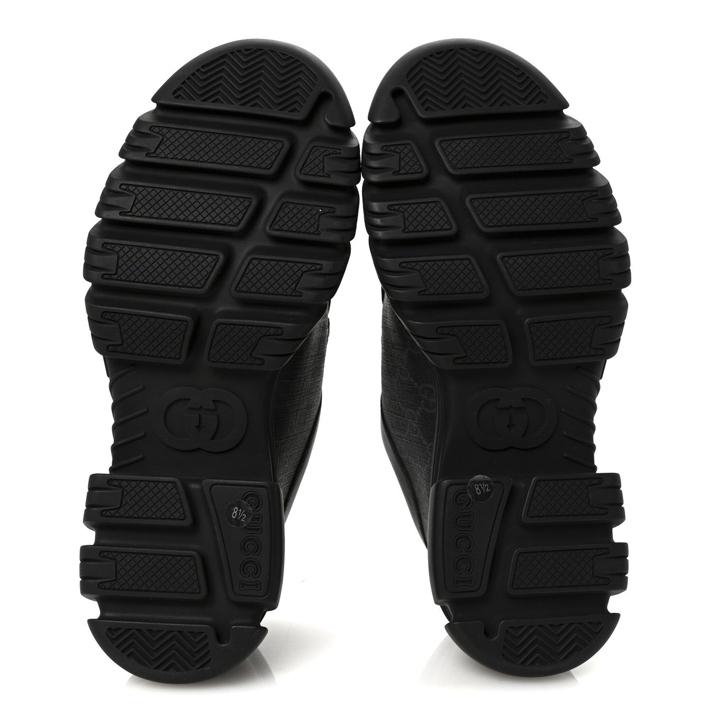 GG Supreme Monogram Quebec Calfskin Retro Interlocking G Mens Platform Derby Loafers 8.5 Black