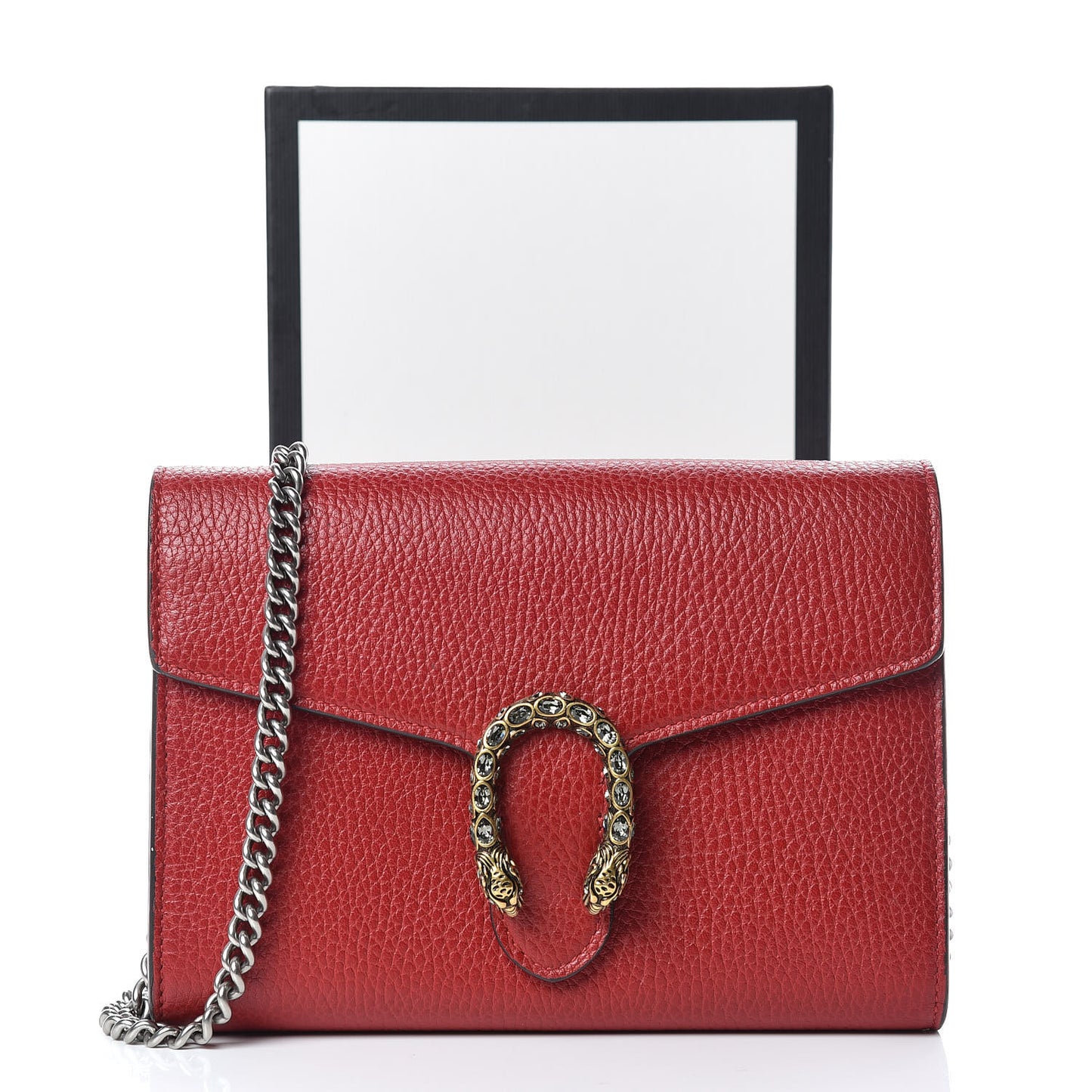 Calfskin Mini Dionysus Chain Wallet Hibiscus Red