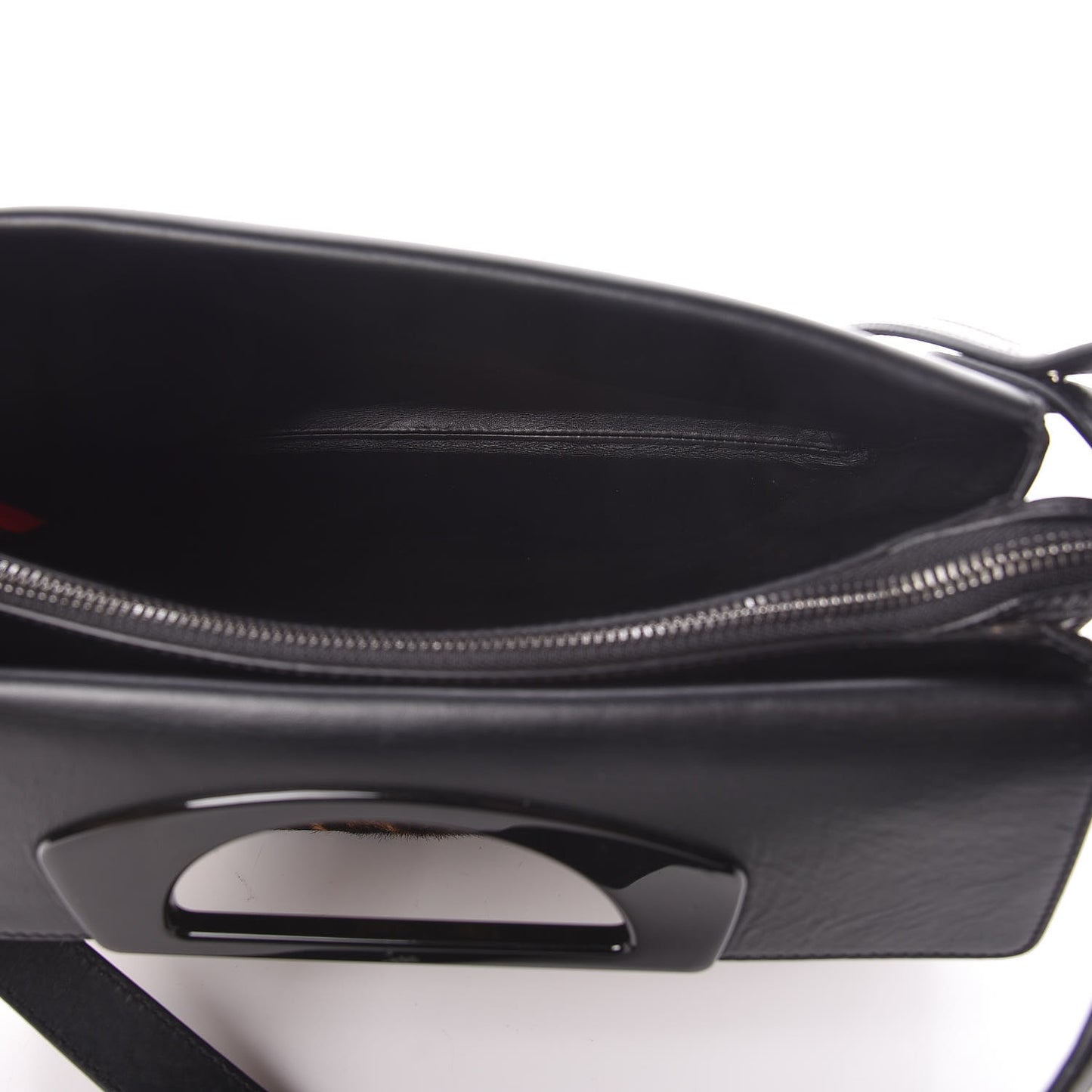 Calf Hair Leopard Print Passage Messenger Bag Black