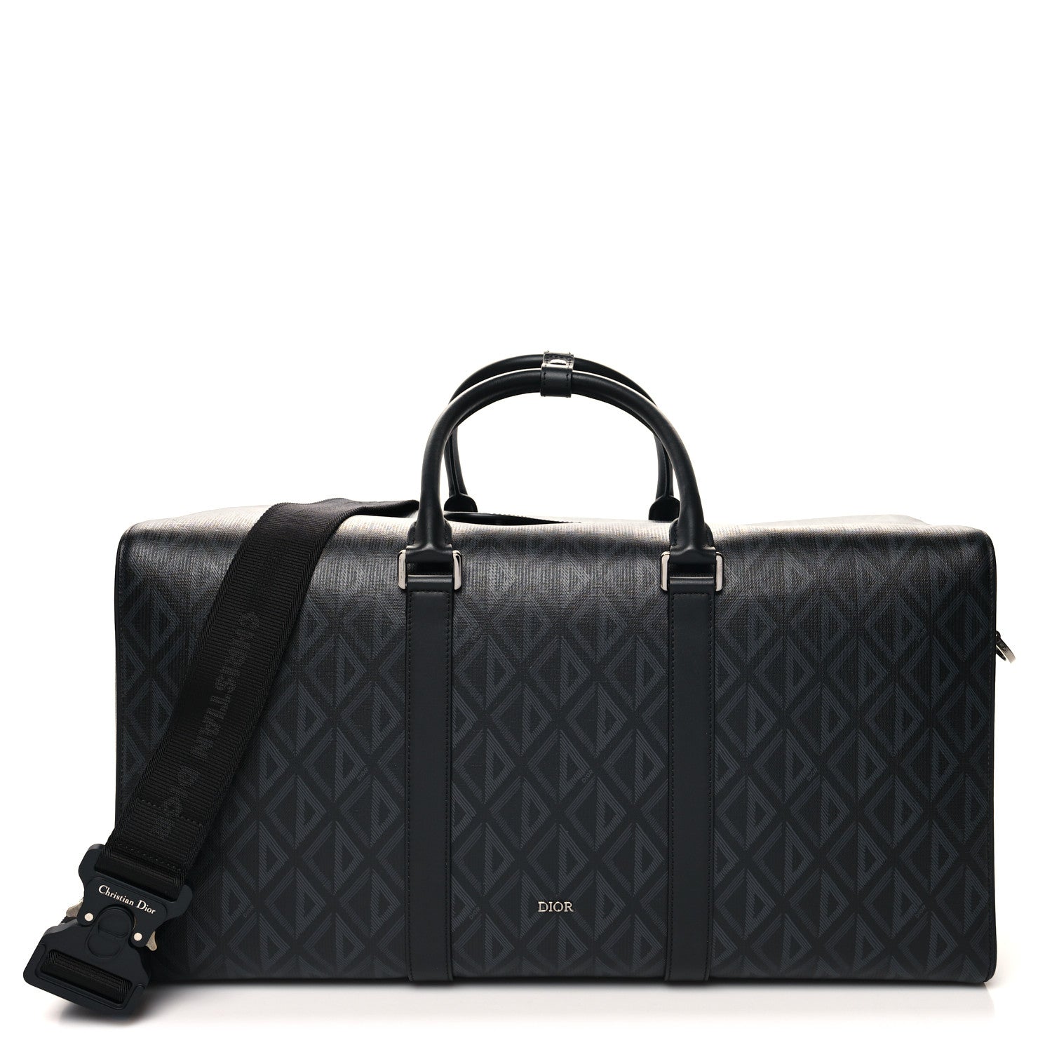 Christian Dior CHRISTIAN DIOR Coated Canvas CD Diamond Lingot 50 Bag Black 1 of 11