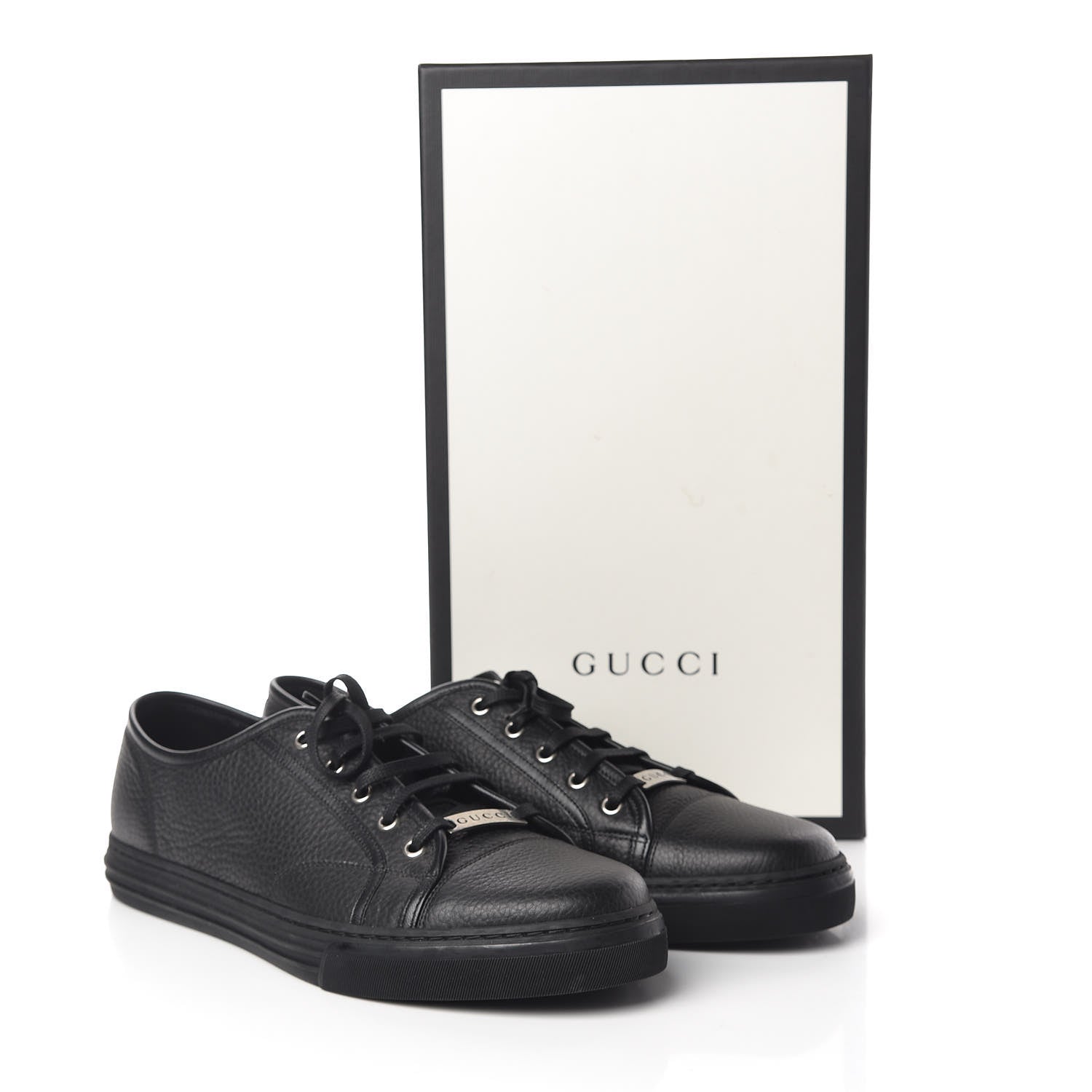 Gucci Nappa Mens Low Top Sneakers 10.5 Black 9 of 9