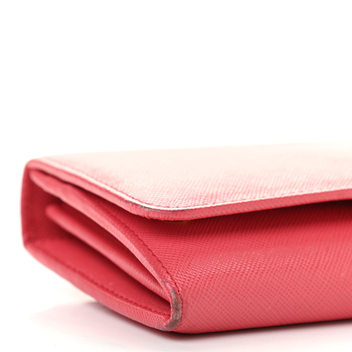Saffiano Metal Continental Flap Wallet Fragola