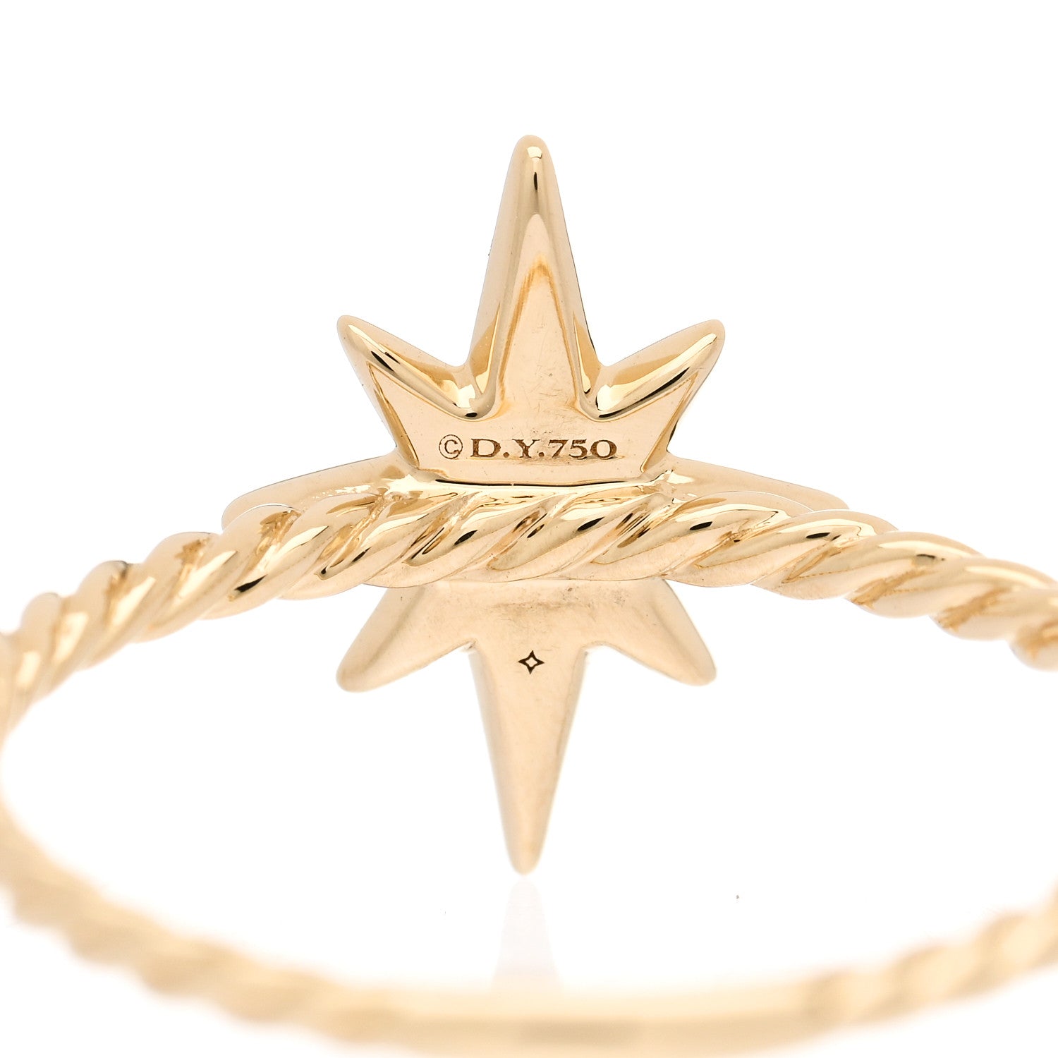 David Yurman 18K Yellow Gold Diamond Cable Collectibles North Star Stack Ring 52 6 4 of 4