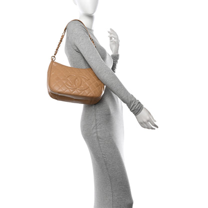 Chanel Caviar Quilted Timeless CC Shoulder Bag Beige 2 of 13