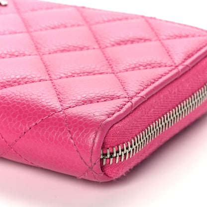 Chanel Caviar Quilted Large Gusset Zip Around Wallet Pink 9 of 13