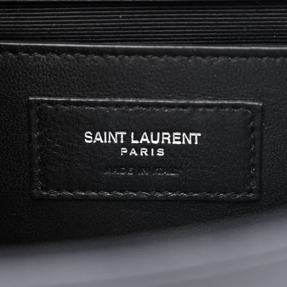Saint Laurent Grain De Poudre Medium Classic Monogram Kate Satchel Deep Marine 6 of 10