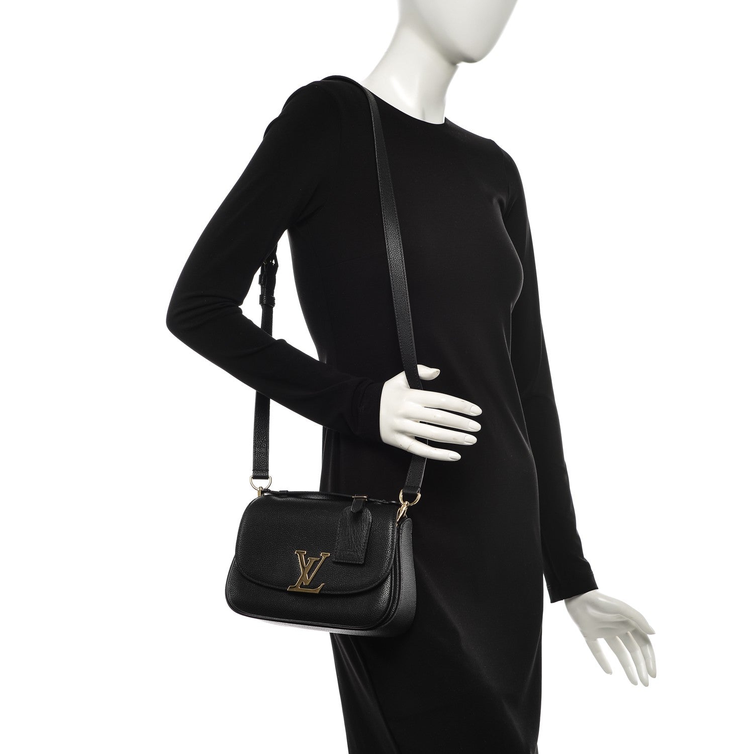 Louis Vuitton Grained Calfskin Vivienne NM Black 2 of 8