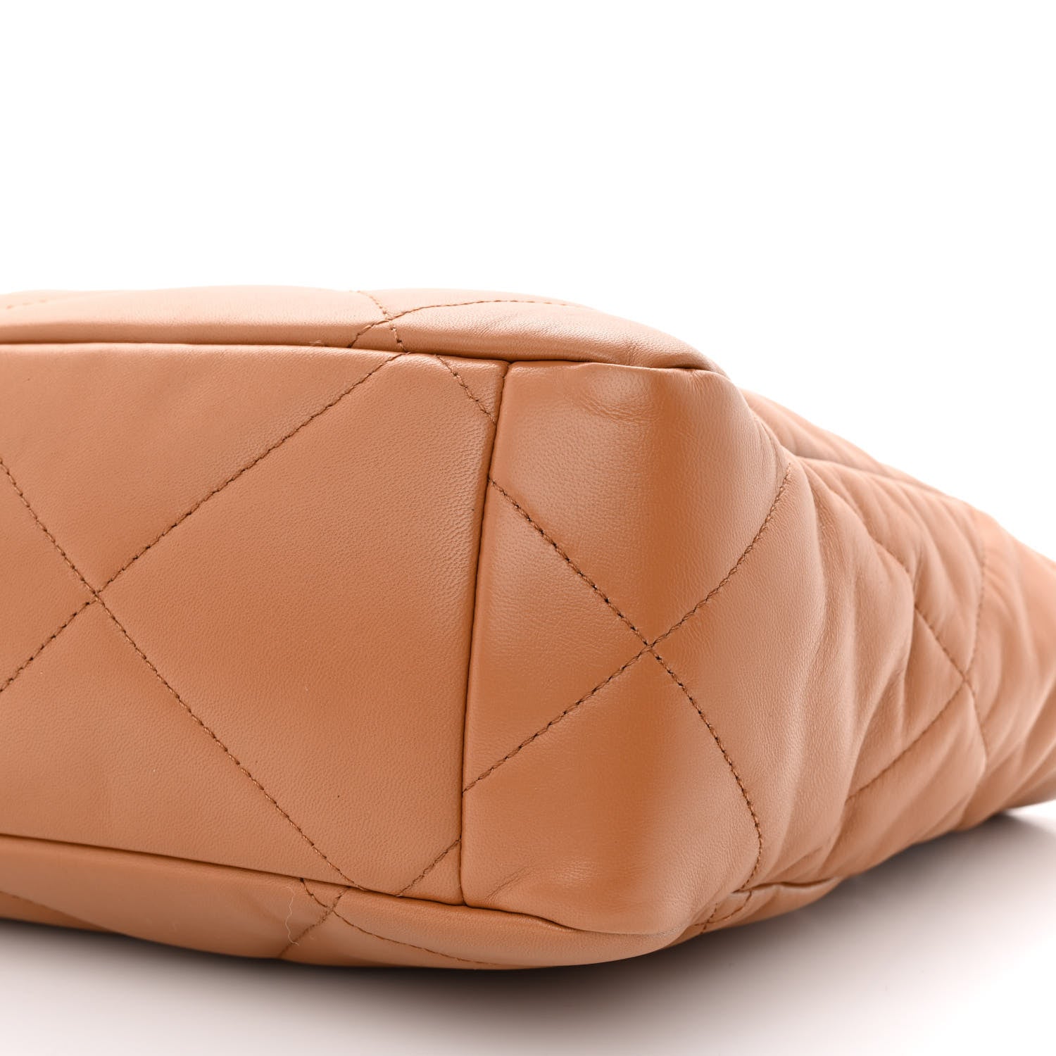 Chanel Lambskin Quilted Chanel 19 East West Shopping Bag Brown 10 of 11