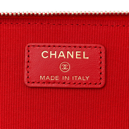 Chanel Caviar Quilted Small Vanity Case With Chain Red 6 of 11