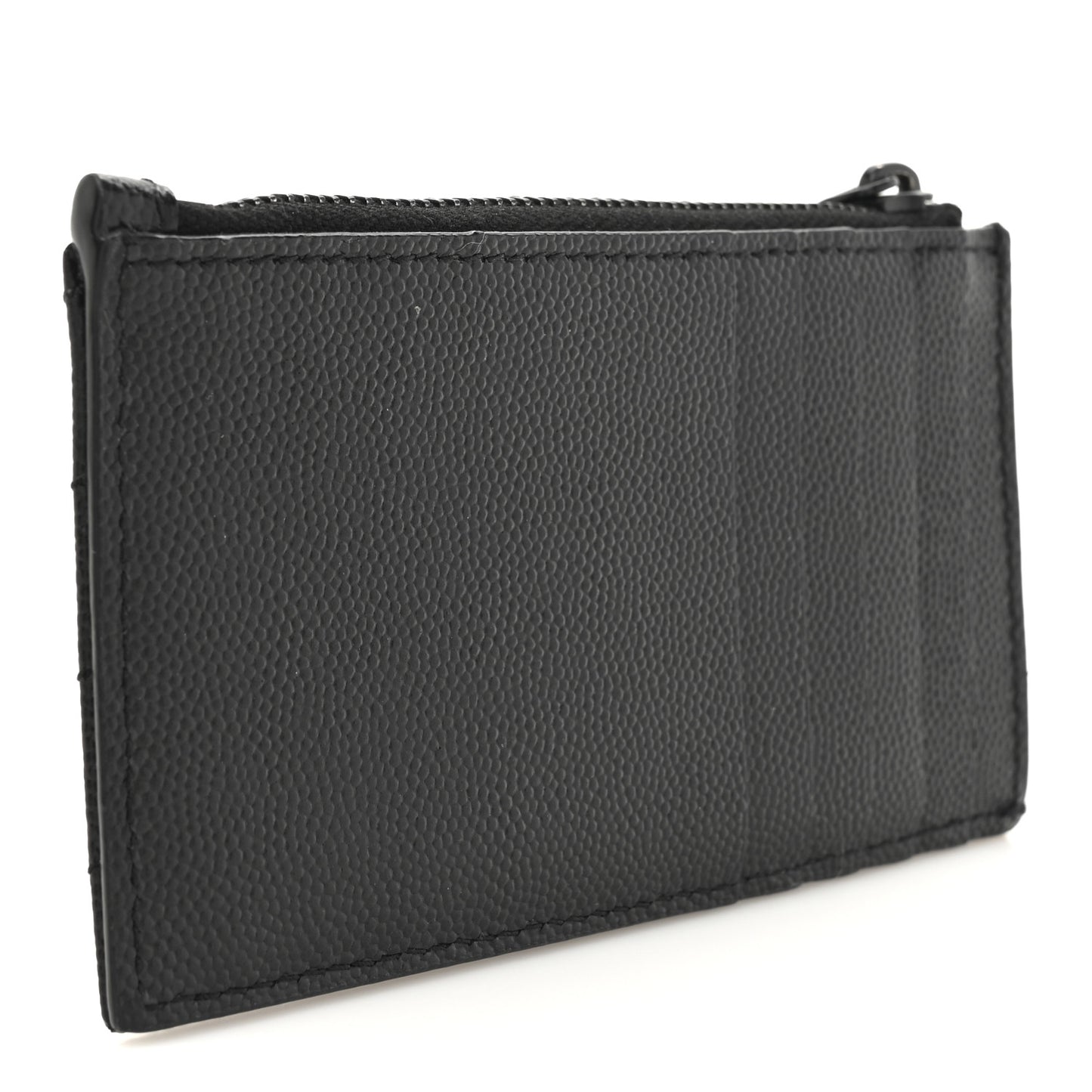 Grain De Poudre Matelasse Chevron Monochrome Fragments Zippered Card Case Black