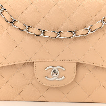 Chanel Caviar Quilted Jumbo Double Flap Beige 7 of 9