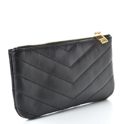 Saint Laurent Calfskin Matelasse Monogram Key Pouch Black 3 of 8