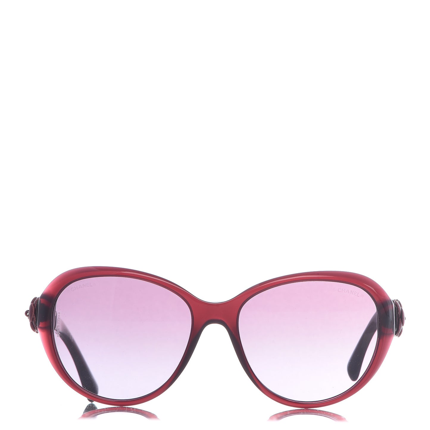 Lambskin Camellia CC Sunglasses 5316-Q Red