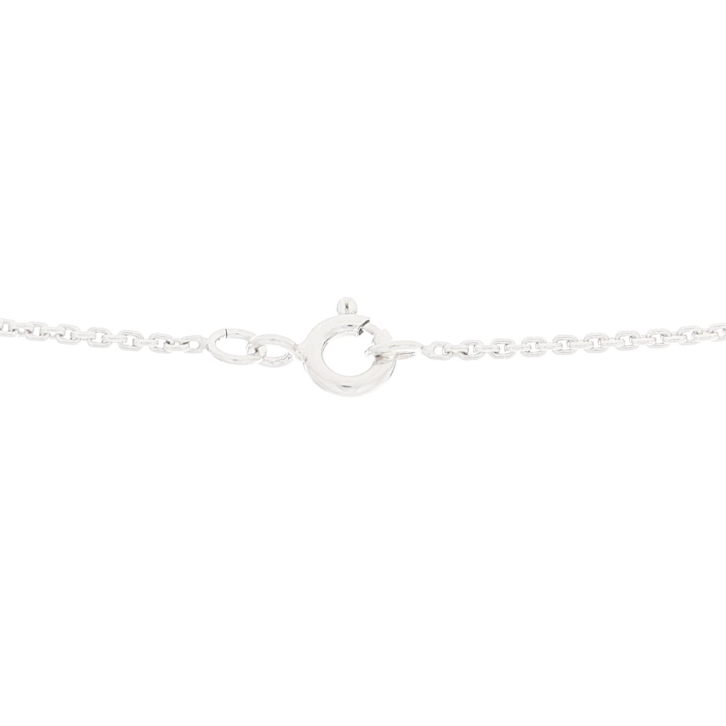 18K White Gold Diamond Small LV Volt One Pendant Necklace