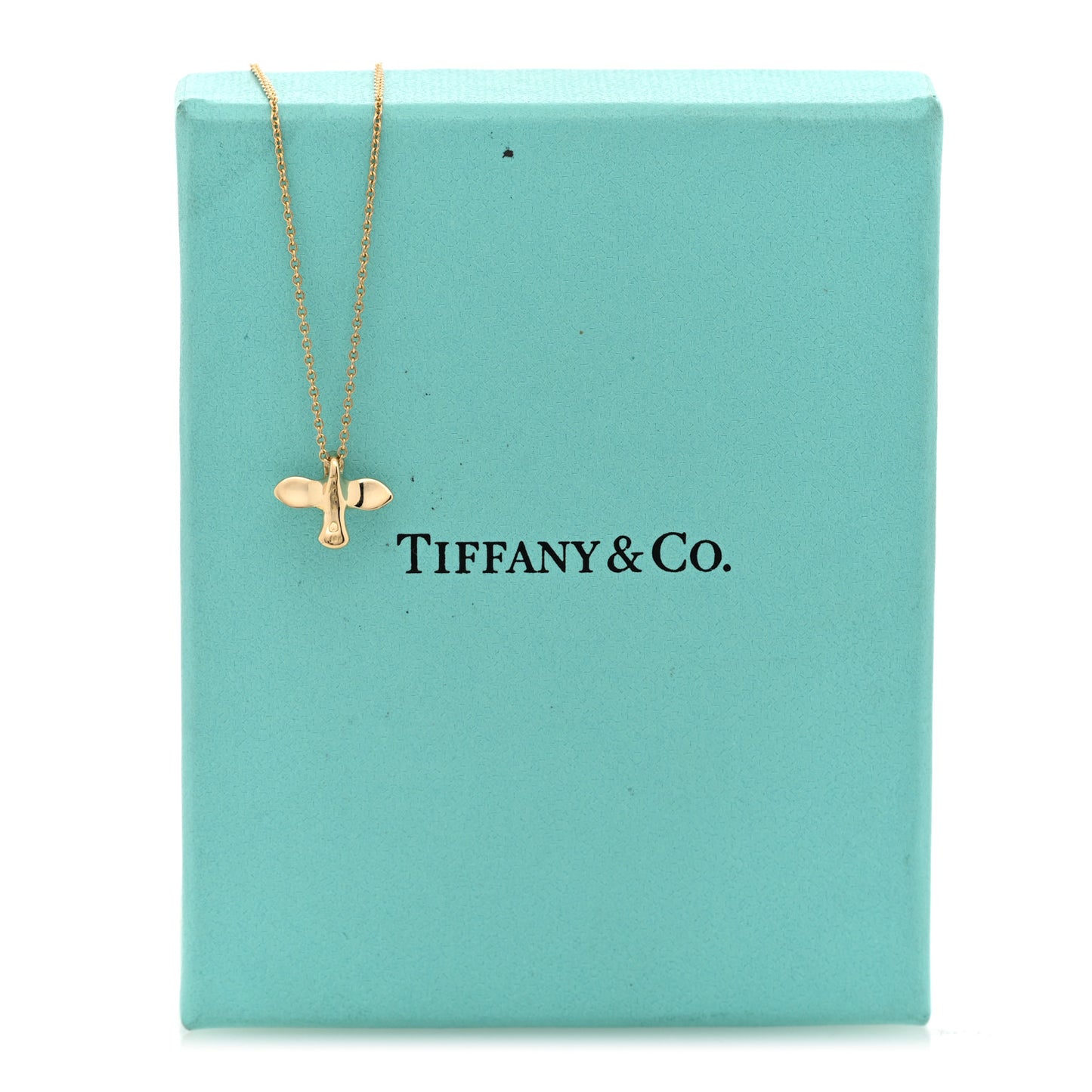 18K Yellow Gold Dove Pendant Necklace