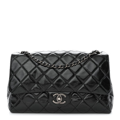 Chanel Glazed Calfskin Quilted Large Coco Soft Flap Black 1 of 10