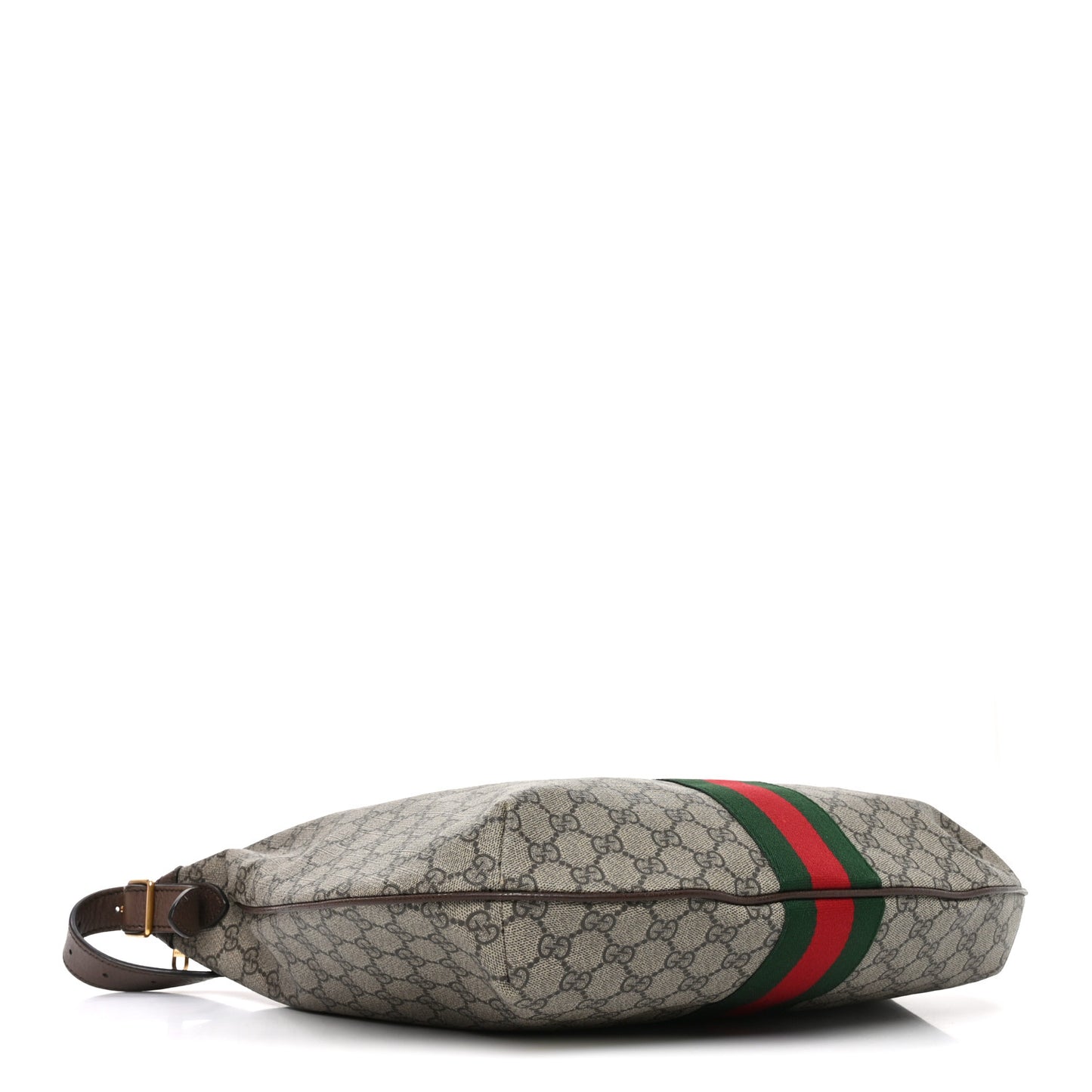 GG Supreme Monogram Web Ophidia Half Moon Hobo Brown