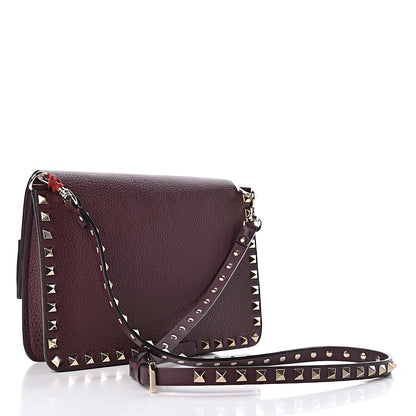 Valentino Garavani Pebbled Calfskin Rockstud Side Slip Crossbody Rubin 3 of 9