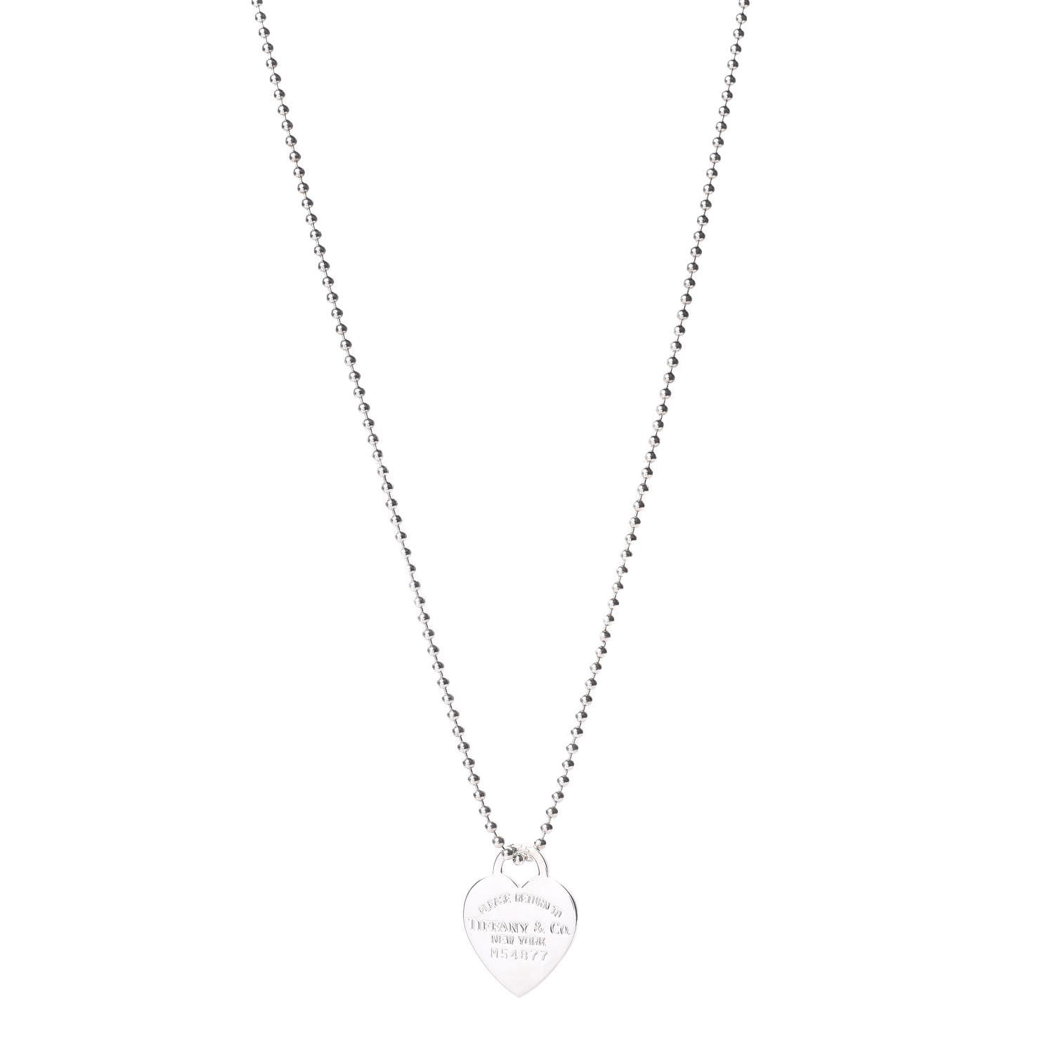 Tiffany Sterling Silver Long Return to Tiffany Heart Pendant Necklace 1 of 6