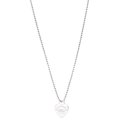 Tiffany Sterling Silver Long Return to Tiffany Heart Pendant Necklace 1 of 6