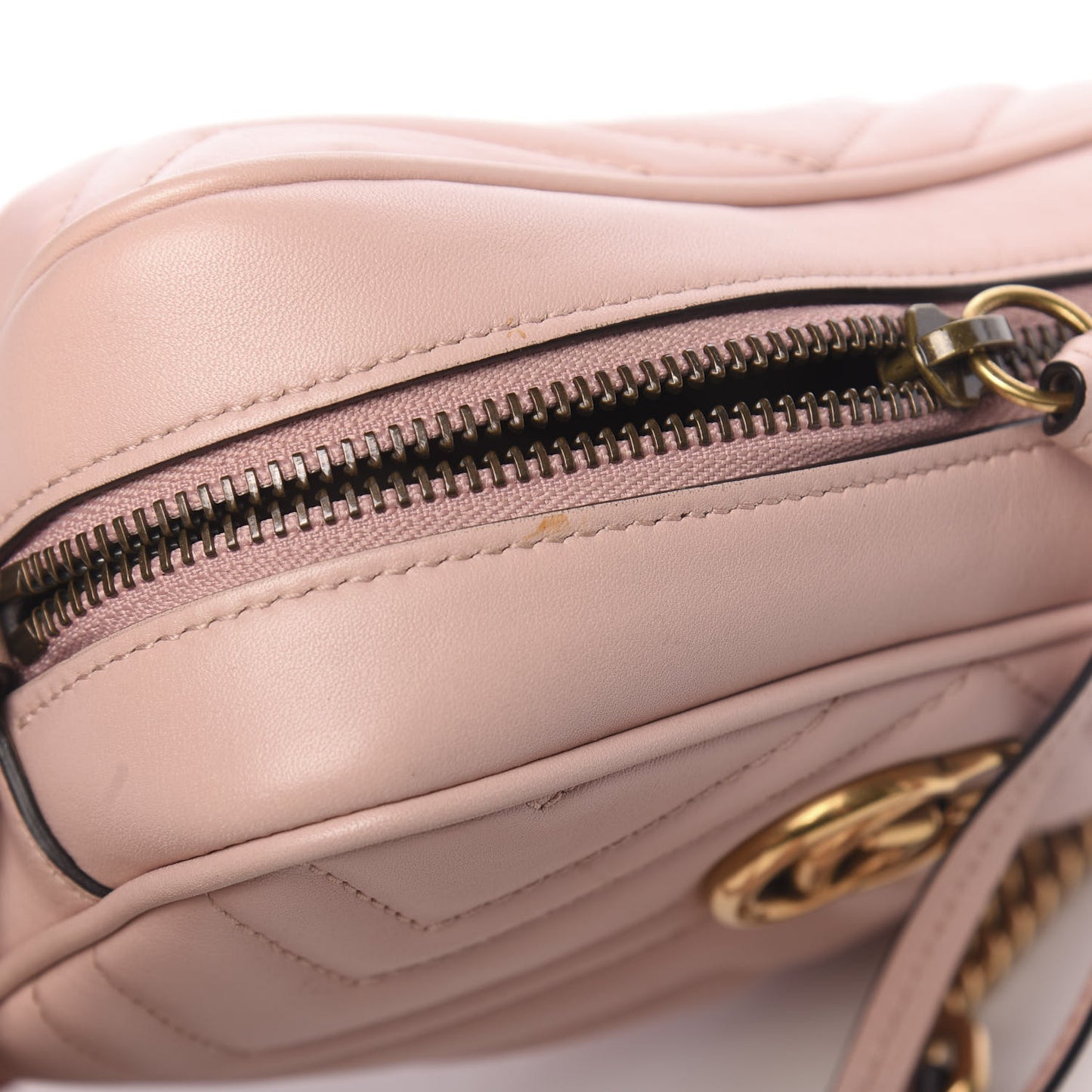 Calfskin Matelasse Mini GG Marmont Chain Shoulder Bag Perfect Pink