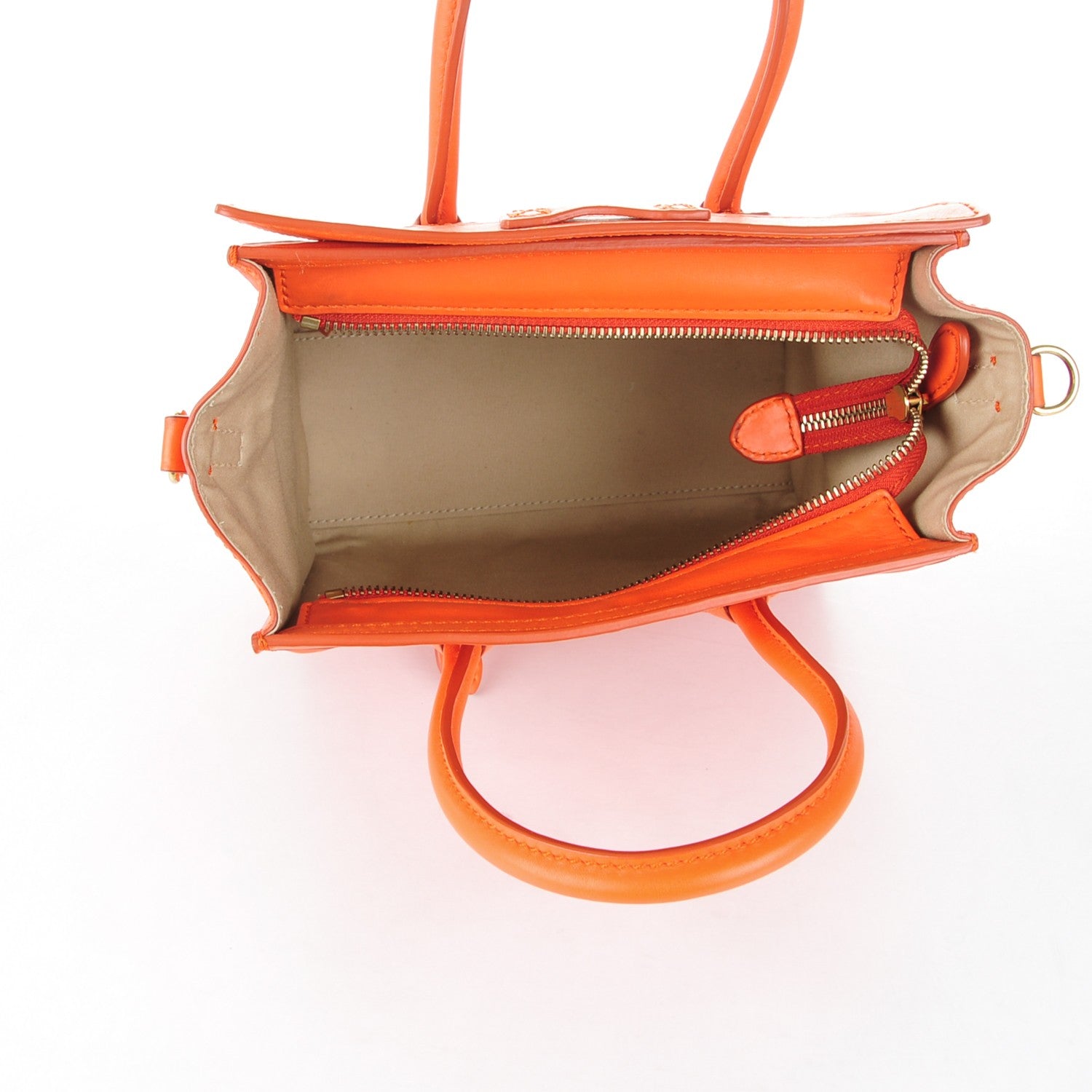 Celine Smooth Calfskin Nano Luggage Orange 5 of 8