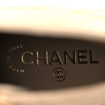 Chanel Suede Goatskin Grosgrain Cap Toe Shorts Boots 37 Beige Golden Black 9 of 12
