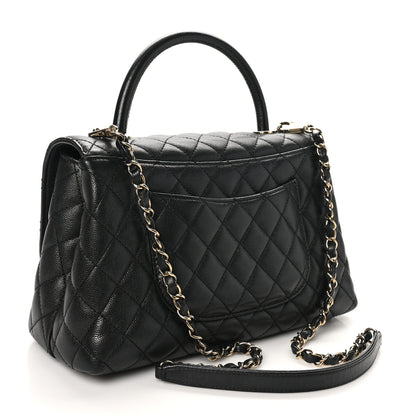 Chanel Caviar Quilted Small Coco Handle Flap Black 3 of 10