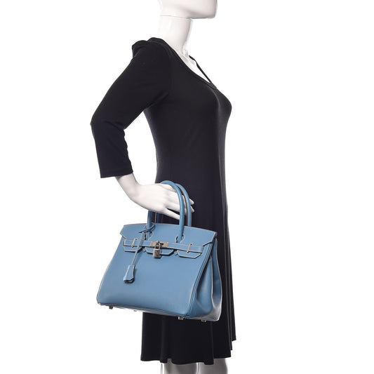 Epsom HAC Birkin 28 Blue Jean