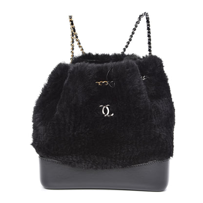 Chanel Shearling Small Gabrielle Backpack Black 1 of 10