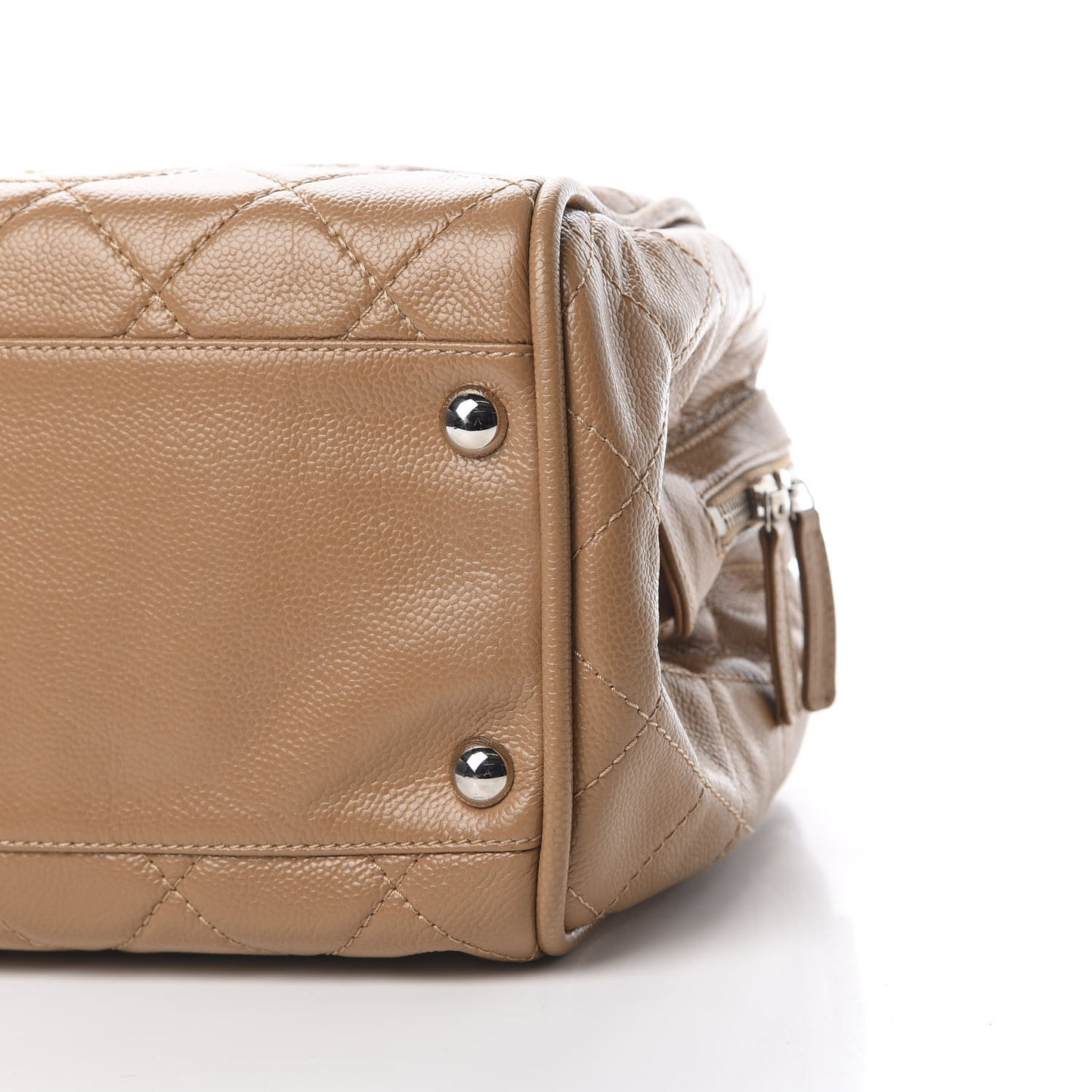 Caviar Quilted CC Timeless Bowler Dark Beige