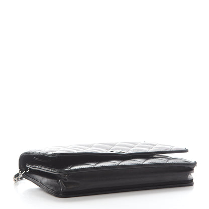 Chanel Lambskin Quilted Wallet On Chain WOC Black 4 of 12