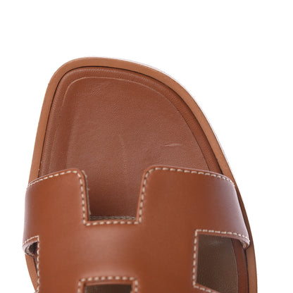 Hermes Box Calfskin Oran Sandals 35.5 Gold 14 of 15