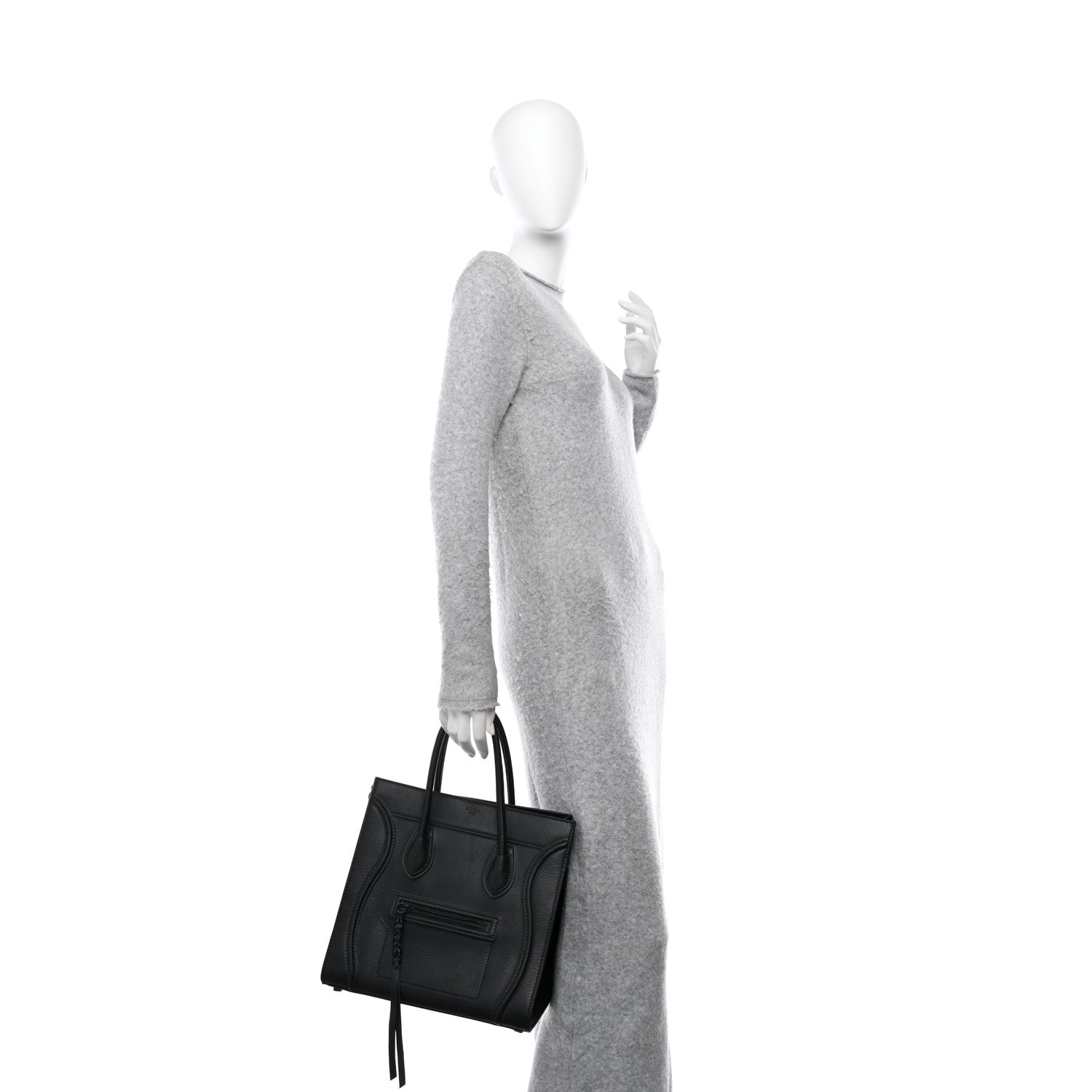 Celine Supple Calfskin Medium Phantom Luggage Black 2 of 9
