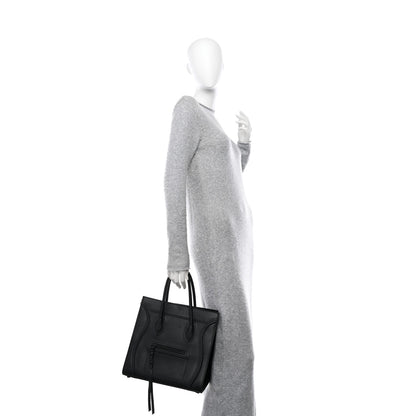 Celine Supple Calfskin Medium Phantom Luggage Black 2 of 9