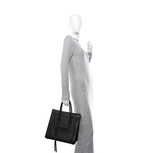 Supple Calfskin Medium Phantom Luggage Black