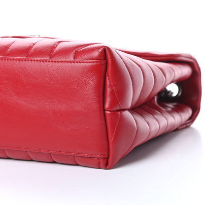 Saint Laurent Calfskin Y Quilted Monogram Medium Loulou Chain Satchel Red 11 of 15
