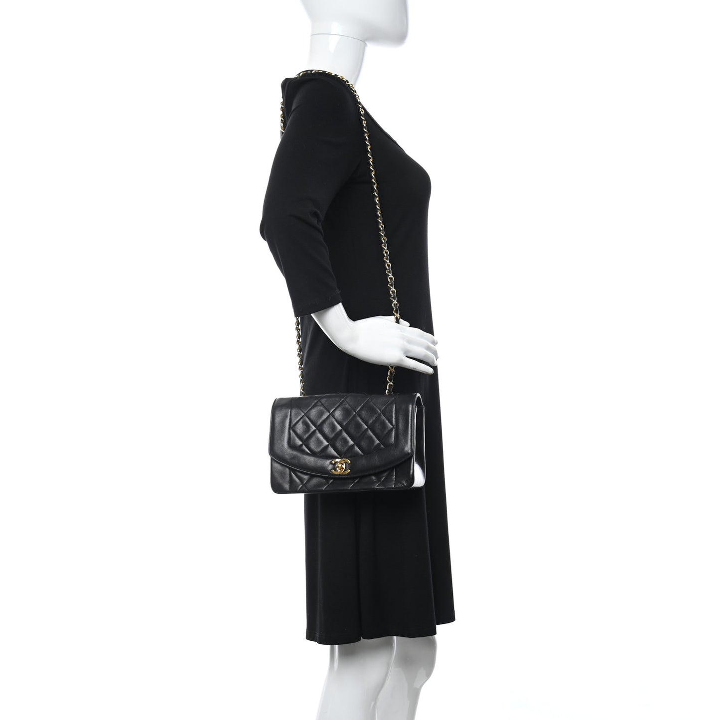 Lambskin Quilted Small Single Flap Black