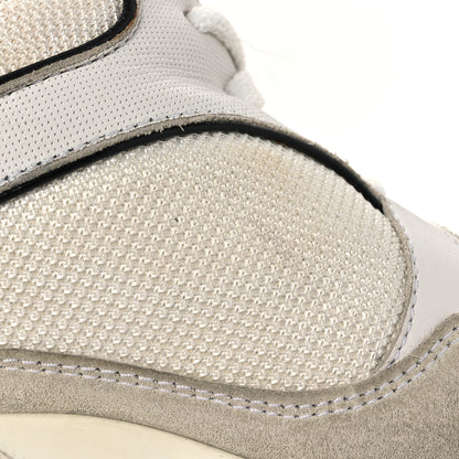 Chanel Mesh Suede Calfskin Grosgrain Womens CC Sneakers 37.5 White Black 11 of 14