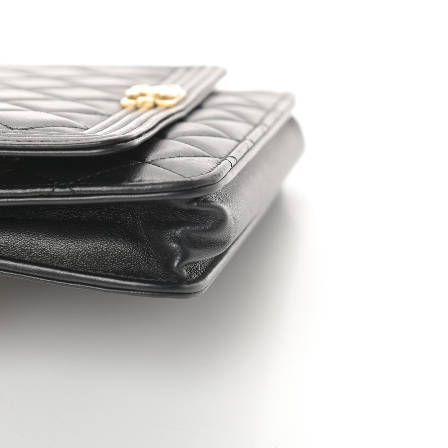 Lambskin Quilted Boy Wallet On Chain WOC Black