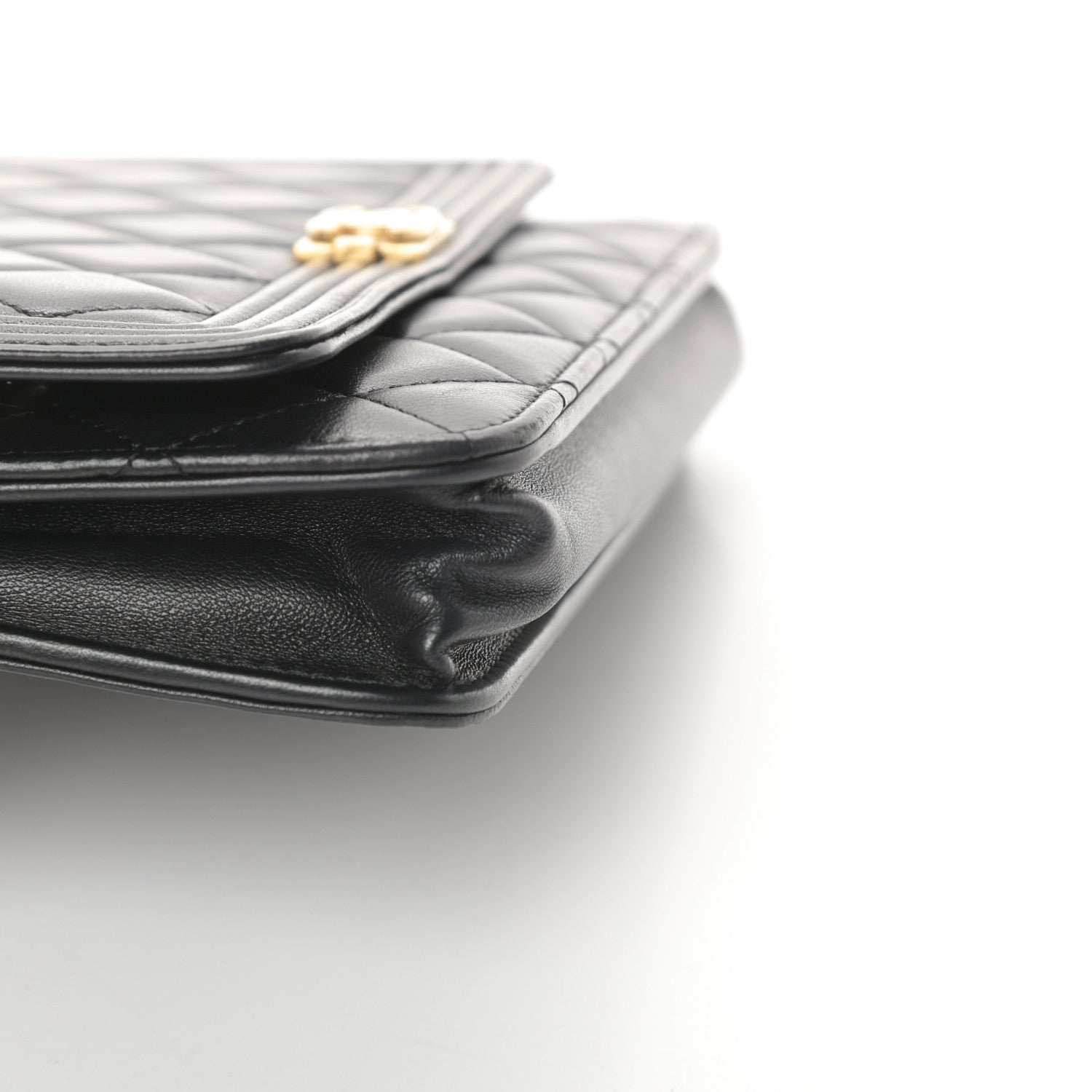 Chanel Lambskin Quilted Boy Wallet On Chain WOC Black 15 of 16