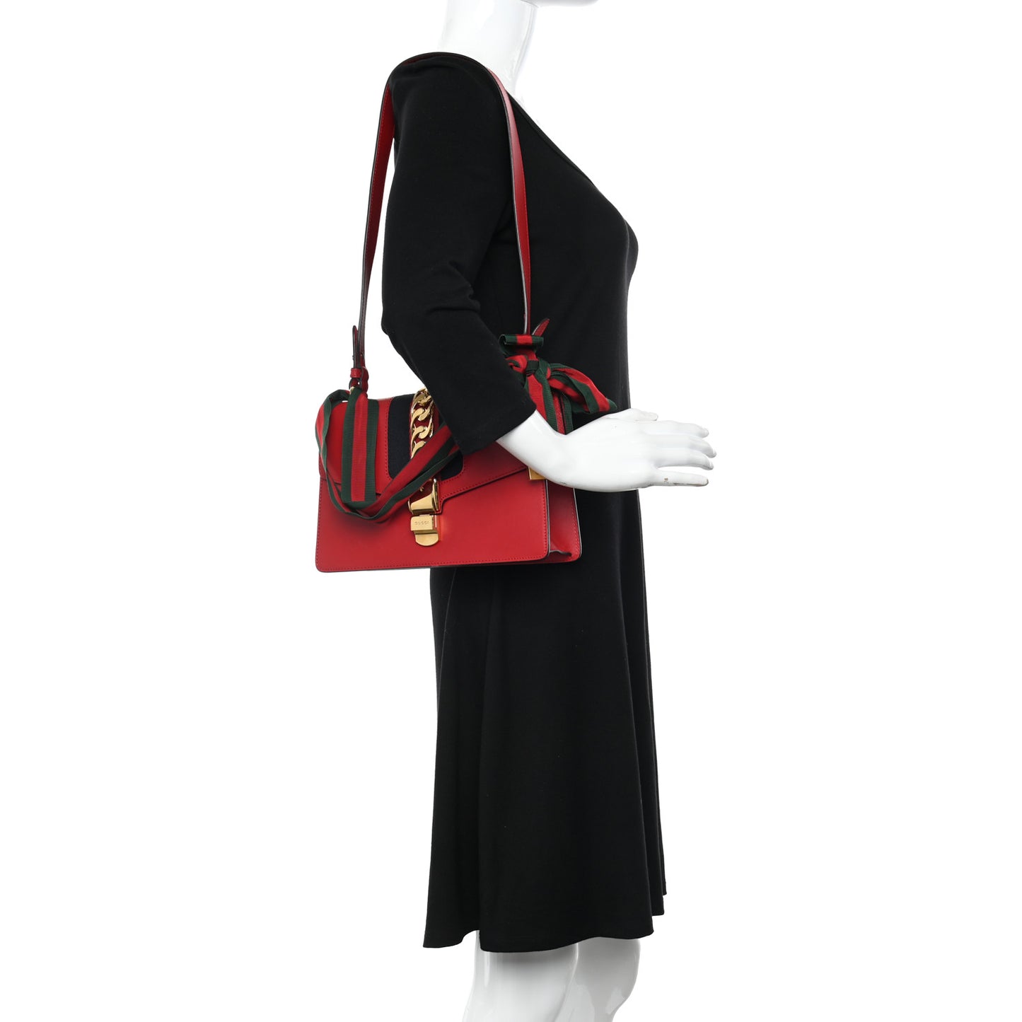 Calfskin Sylvie Top Handle Bag Hibiscus Red